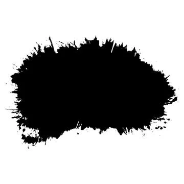 Brush stroke isolated white background. Black smudge paint brush. Grunge text Stock Illustration