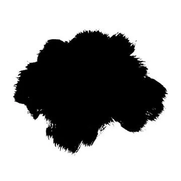 Brush stroke isolated white background. Black smudge paint brush. Grunge text Stock Illustration