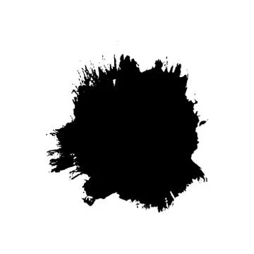 Brush stroke isolated white background. Black smudge paint brush. Grunge text Stock Illustration
