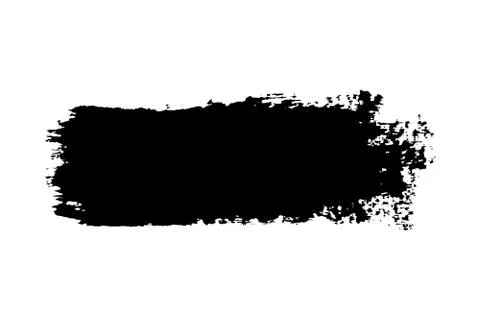 Brush stroke isolated on white background. Black paint brush. Grunge texture  Stock Illustration