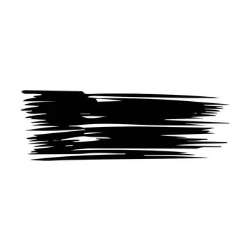 Brush stroke line element, grunge charcoal hand drawn hatches scribble mark.. Stock Illustration