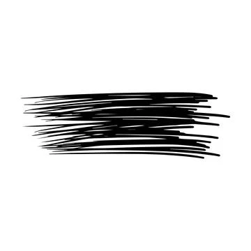 Brush stroke line element, grunge charcoal hand drawn hatches scribble mark.. Illustrazione stock