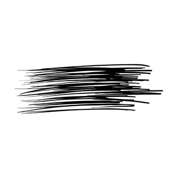 Brush stroke line element, grunge charcoal hand drawn hatches scribble mark.. Illustrazione stock