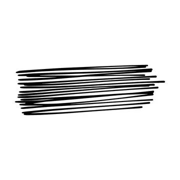 Brush stroke line element, grunge charcoal hand drawn hatches scribble mark.. Illustrazione stock