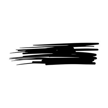Brush stroke line element, grunge charcoal hand drawn hatches scribble mark.. Stock Illustration