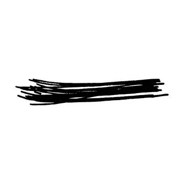 Brush stroke line element, grunge charcoal hand drawn hatches scribble mark.. Stock Illustration