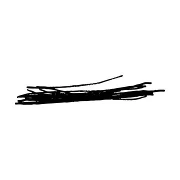 Brush stroke line element, grunge charcoal hand drawn hatches scribble mark.. Stock Illustration