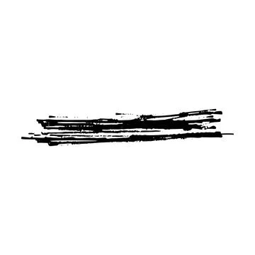 Brush stroke line element, grunge charcoal hand drawn hatches scribble mark.. Stock Illustration