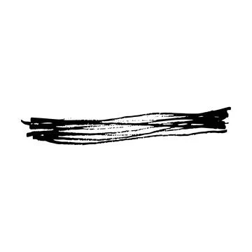 Brush stroke line element, grunge charcoal hand drawn hatches scribble mark.. Stock Illustration