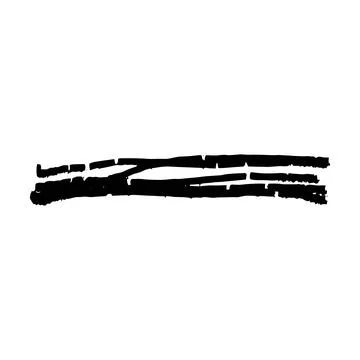 Brush stroke line element, grunge charcoal hand drawn hatches scribble mark.. Stock Illustration