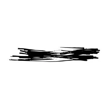 Brush stroke line element, grunge charcoal hand drawn hatches scribble mark.. Stock Illustration