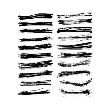 Brush stroke line element, grunge charcoal hand drawn hatches scribble mark.. Stock Illustration