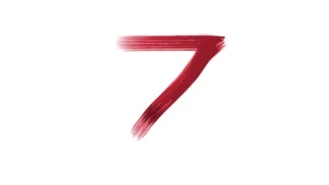 A brush stroke of the number seven Stock Footage 335974989