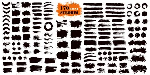 Brush Stroke Paint Boxes Set Illustrazione stock