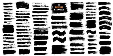 Brush Stroke Paint Boxes Set Stock Illustration