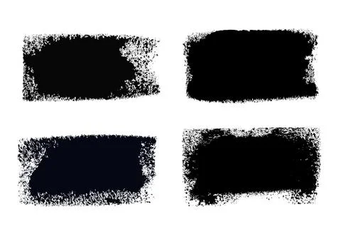 Brush Stroke Paint Boxes Set Stock Illustration