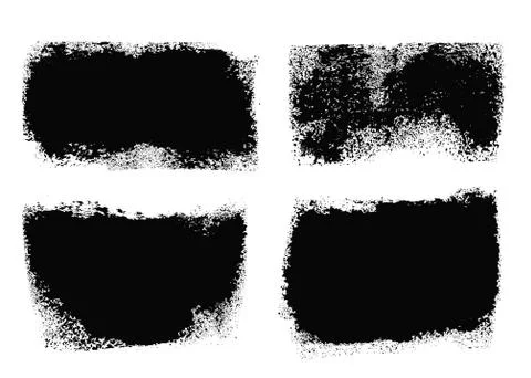 Brush Stroke Paint Boxes Set Stock Illustration