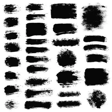 Brush Stroke Paint Boxes Set Stock Illustration