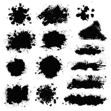 Brush Stroke Paint Boxes Set Stock Illustration