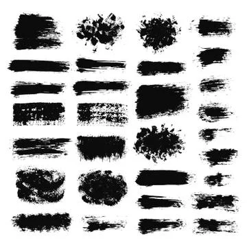 Brush Stroke Paint Boxes Set Stock Illustration