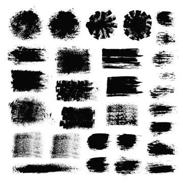 Brush Stroke Paint Boxes Set Stock Illustration