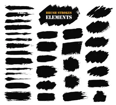 Brush Stroke Paint Boxes Set Stock Illustration