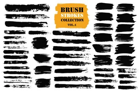 Brush Stroke Paint Boxes Set Stock Illustration