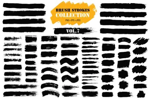 Brush Stroke Paint Boxes Set Stock Illustration