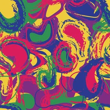 Brush stroke Paisley textile pattern design in multicolor for fashion and h.. Stock Illustration