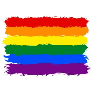 Brush Stroke Rainbow Flag LGBT Movement Illustrazione stock