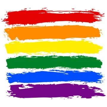 Brush Stroke Rainbow Flag LGBT Movement Illustrazione stock