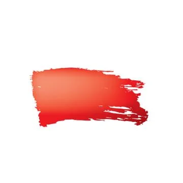 Brush stroke of red paint on white background. Stock Illustration