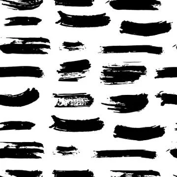 Brush stroke seamless pattern, hand drawn grunge textured background vector i Stockillustratie