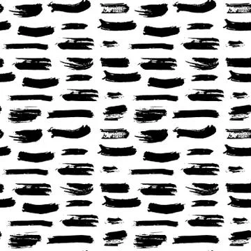 Brush stroke seamless pattern, hand drawn grunge textured background vector i 스톡 일러스트