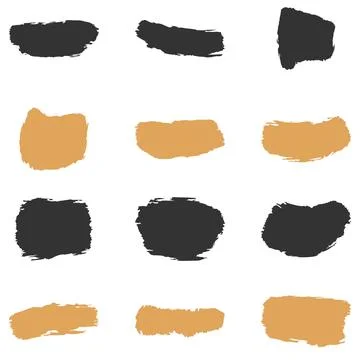 Brush stroke set. Decorative abstract vector Stock Illustration