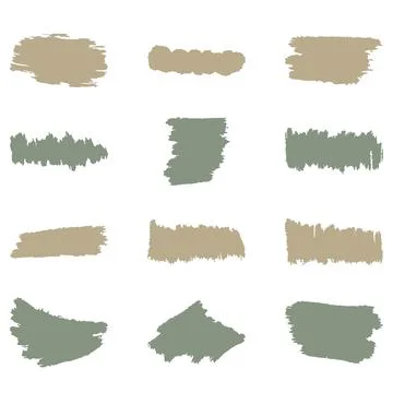 Brush stroke set. Decorative abstract vector Stock Illustration
