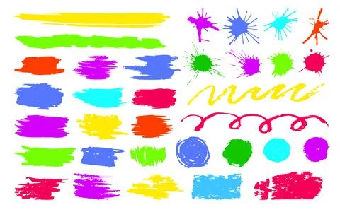 Brush stroke set hand ink figured grunge texture Stock Illustration