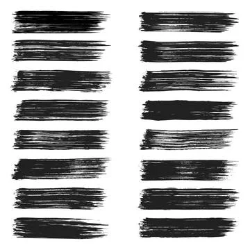 Brush stroke set isolated on white background, collection of brush stroke f.. Stock Illustration