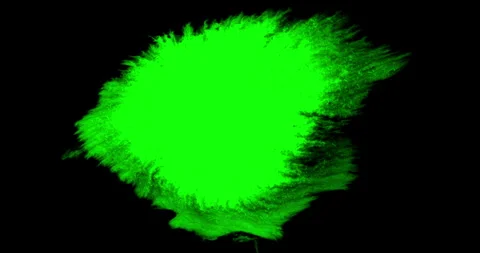 Brush stroke shape ink splattering flowing and washing on chroma key green Stock Footage 292904994