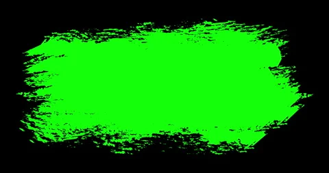Brush stroke shape ink splattering flowing and washing on chroma key green Vidéo 327657360