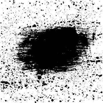 Brush stroke with spray paint elements. Vector illustration Stock Illustration