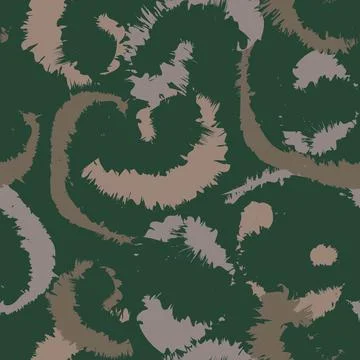 Brush stroke swirl textile pattern design in dark green for fashion and hom.. Stock Illustration