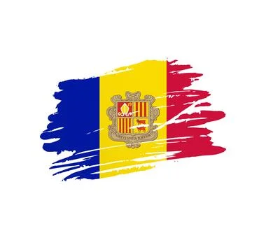 Brush stroke texture flag of Andorra Stock Illustration
