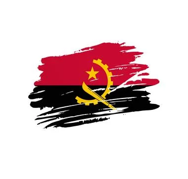 Brush stroke texture flag of Angola Stock Illustration