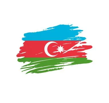 Brush stroke texture flag of Azerbaijan Stock Illustration