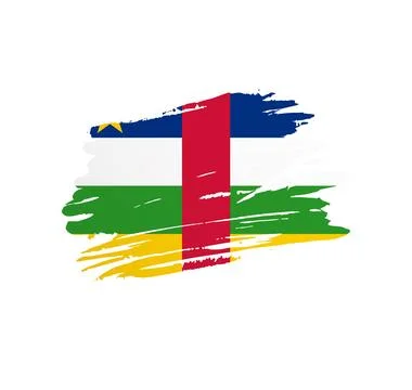 Brush stroke texture flag of Central African Republic Stock Illustration