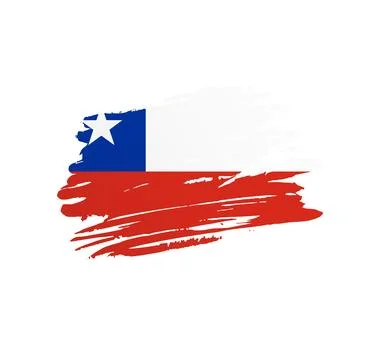 Brush stroke texture flag of Chile Stock Illustration