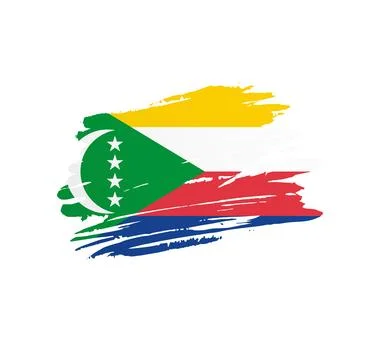 Brush stroke texture flag of Comoros 스톡 일러스트