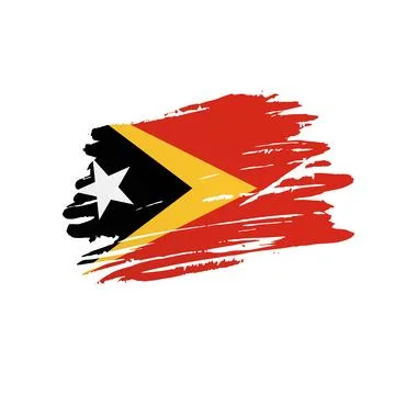 Brush stroke texture flag of East Timor Illustrazione stock