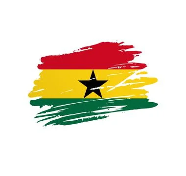 Brush stroke texture flag of Ghana Stock Illustration